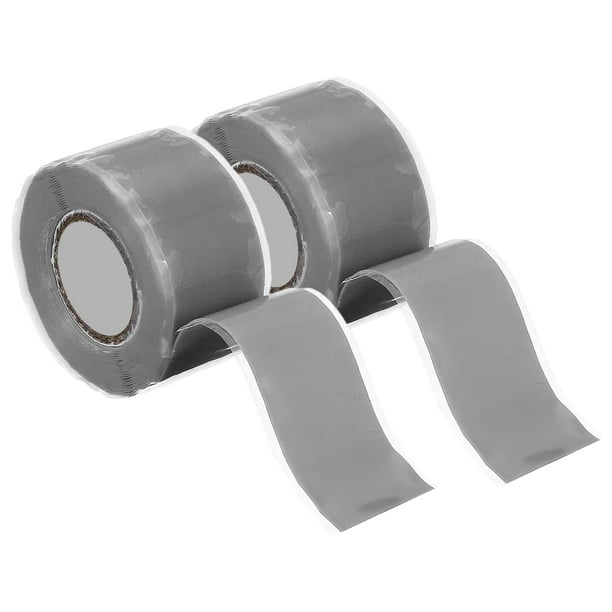 2 Pcs Cinta de Silicona Autoadhesiva, Cinta de Sellado de Silicona de 1" x 10ft para Reparación de Tuberías de Plomería, Fugas de Mangueras, Gris