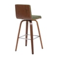 thumbnail image 5 of Vienna Swivel Bar Height Stool with Green Seat/Walnut Wood Frame- Set of 2, 5 of 11