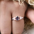 thumbnail image 3 of Alexandrite and moissanite gemstone engagement ring 925 sterling silver promise gift ring, 3 of 5