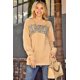 thumbnail image 1 of ABPHQTO Sudadera de mujer color caqui con estampado de letras de leopardo AMEN, 1 of 5
