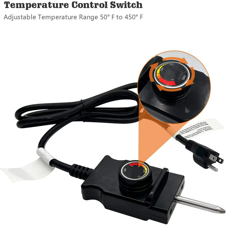 Adjustable Controller Thermostat Power Cord for Replacement of Masterbuilt Electric Smoker Parts, Electric Turkey Fryers, Grill Heating Elements, etc.