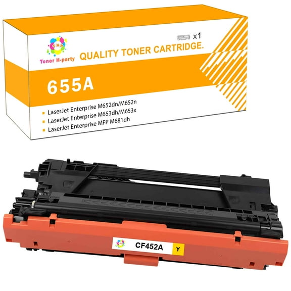 Toner H-Party Compatible Toner Cartridge Replacement for HP CF452A Color LaserJet Enterprise M652dn M652n M653dn M653dh M653x,MFP M681dh M681f,Flow MFP M681f M681z M682z (Yellow,1-Pack)