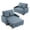 Blue-Gray, variant on Ktaxon Faux Leather Loveseat Sofa Bed with Side Pockets, Adjustable Backrest Lounge for Living Room, Game Room Black