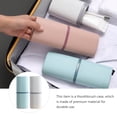 thumbnail image 4 of Shisuyan 2pcs Two-in-one Portable Washing Cup Toothbrush Case Storage Box Fine Workmanship Toothbrush Case Container for Home (White + Sky-blue), 4 of 8