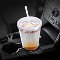 thumbnail image 4 of Clear Tumblers with Lid and Straw 20oz/2 PACK,Reusable Plastic Cup,Double Walled Insulated Reusable Plastic Iced Coffee Cup suitable for Cold Drinks, Juice, Coffee,Crystal Clear,Fall Resistant, 4 of 8