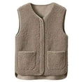 thumbnail image 2 of WCJM Women's Summer Short Sleeve Tee Distressed Ripped Crop T-Shirt Tops Women's Short Sleeve T-Shirt Women's Autumn Winter Solid Color Lamb With Pockets Warm Casual Cotton Vest, 2 of 7