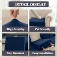 thumbnail image 2 of Sanmadrola Waterproof Couch Cushion Cover for Sectional Sofa,Slipcover Stain Resistant High Elasticity Wear-Resistant Striped Sofa Cover, Dark Blue 3 Piece Set for Furniture, Children, Pets, 2 of 7