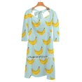 thumbnail image 2 of Robe Élégante Douce à Motif Banane pour Femmes, Robe Coréenne Kawaii à Col Carré, Motif Banane, Banane Vectorielle, 2 of 4