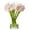 Pink, variant on Enova Home 20 Pieces Artificial Real Touch Lily Flower Arrangement in Clear Cylinder Glass Vase with Faux Water (White Green)