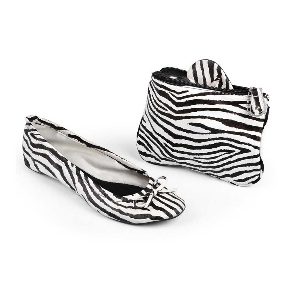 Sidekicks Animal Zebra, Folding Ballet Flats - Walmart.com