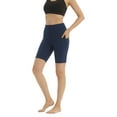 thumbnail image 3 of High Waisted Biker Shorts with Pockets Running Workout Shorts Women Tummy Control Cool Dry Spandex Yoga Shorts, 3 of 7