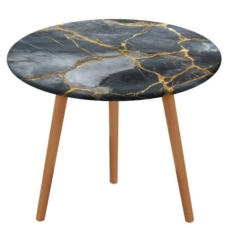 

Colorful Marble Grey (27) Round Fitted Tablecloth Elastic Table Cover Waterproof Dining for Indoor Outdoor Decor Table Cloth