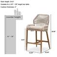 thumbnail image 3 of PURPLE LEAF Outdoor Counter Stools Chair Set of 2 Modern Patio Metal Stools with Backrest and Footrest for Garden Balcony Pool, Cushions Included, Twill, 3 of 9