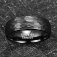 thumbnail image 5 of Tungsten Rings for Men Wedding Bands for Him Womens Wedding Bands for Her 8mm Black Hammered Handmade, 5 of 5