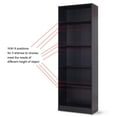 thumbnail image 3 of Costway Modern 5 Tier Shelf Bookcase Storage Media Storage Organization Cabinet Black, 3 of 9