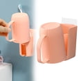 thumbnail image 1 of Spoon And Lid Rest Toothbrush Holder For Bathroom Household Tooth Cup Rack For Tooth Mug Wall Mounted Mouthwash Cup Washing And Brushing Teeth Cup Hook Wall Mounted Cup Rack For Small Spaces Pink, 1 of 9