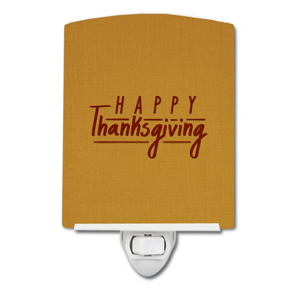Caroline's Treasures BB5468CNL Happy Thanksgiving Ceramic Night Light, 6x4x3", multicolor