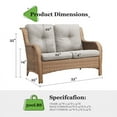 thumbnail image 6 of PARKWELL Patio Rattan Seat Sofa Cushioned Loveseat,Outdoor Wicker Furniture,Beige, 6 of 6