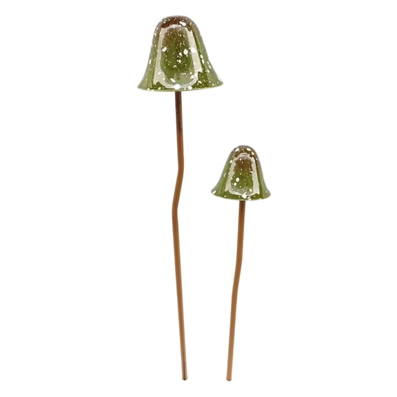Luminous Metal Spotted Mushroom Garden Stake Ornament Waterproof Outdoor Yard Patio Landscape Decor Light