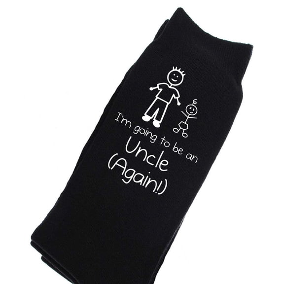 Mens I'm Going To Be An Uncle Again Black Calf Socks Fathers Day Dad Husband Boyfriend Uncle Grandpa Grandad Present