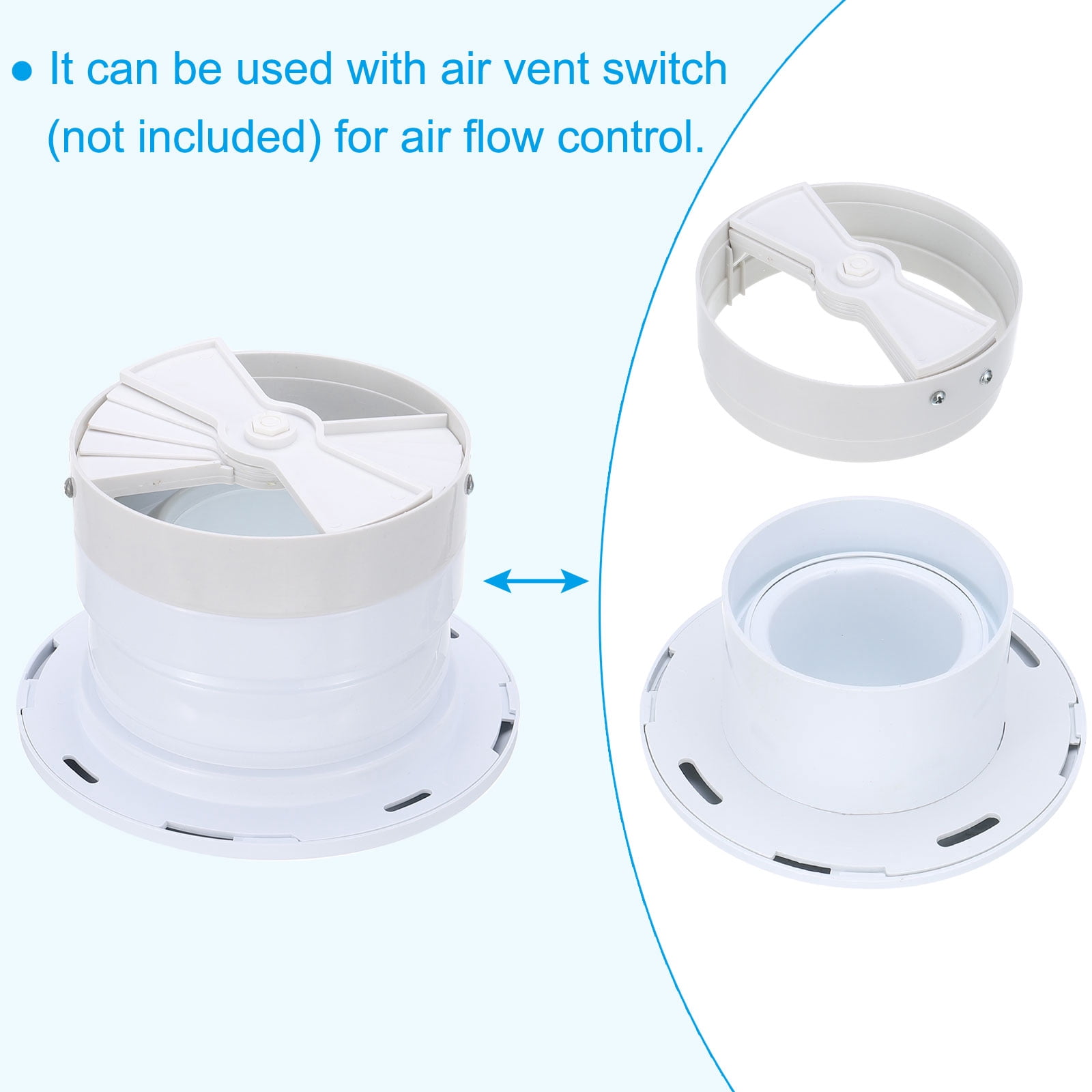 Uxcell 3 Inch Round Air Vent Covers, 2pcs ABS Adjustable Ball Jet Nozzle Air Diffuser for Bathroom Kitchen, White