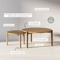 thumbnail image 3 of Nathan James Kendall Round Nesting Living Room Coffee Table Set of 2, Stalking Accent Tables with Wire Brushed Finish, Light Brown, 3 of 7