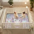 thumbnail image 2 of WOBOGO Beautiful Unicorn Baby Playmats Extra Large Waterproof Rollable Activity Pads for Toddlers 50×50inch, 2 of 7