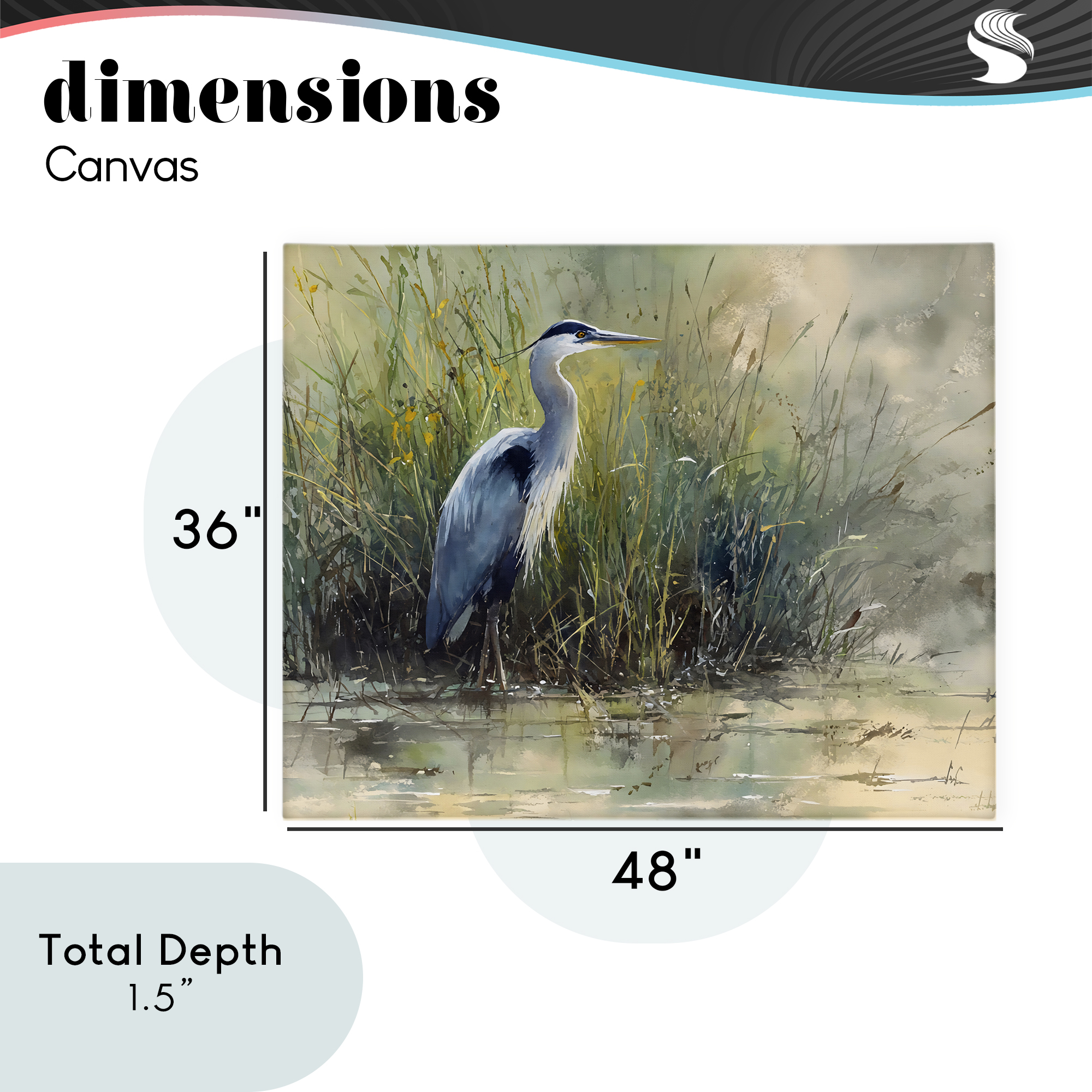 Stupell Industries Heron In The Grass Canvas Wall Art, design by Franklyn Gregory