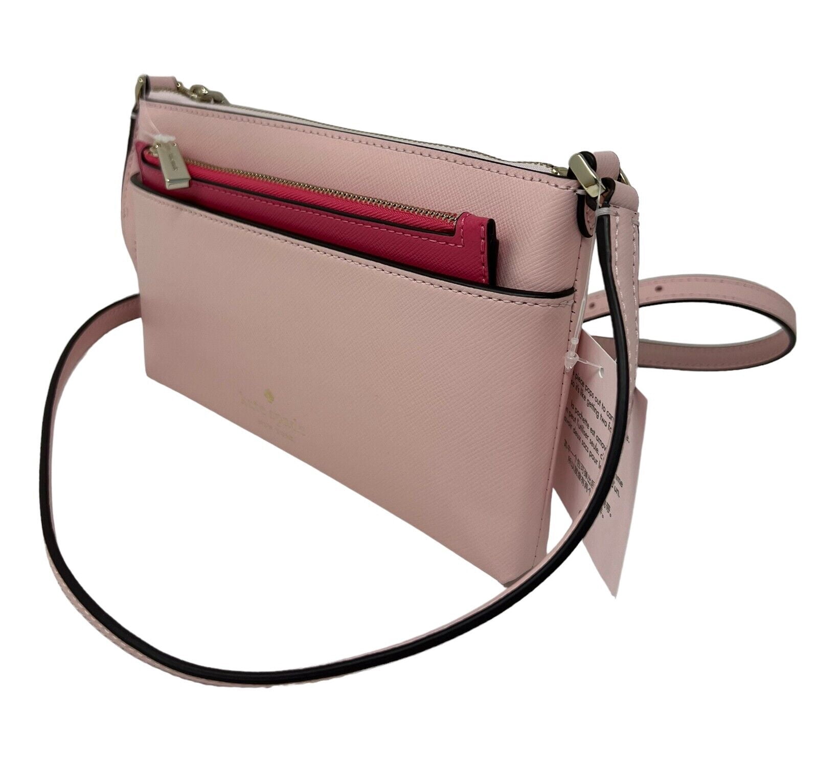 Kate Spade Sadie Saffiano Leather Top Zip Pink Crossbody Set Bag K7402 $249