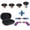 Iridescent, variant on 10 IN 1 Metal Replacement Thumbsticks for Xbox Elite Controller Series 2 Core, Includes 4 Swap Magnetic Joysticks, 4 Paddles, 1 Standard D-Pads, Accessories Parts for Xbox One Elite 2,purple