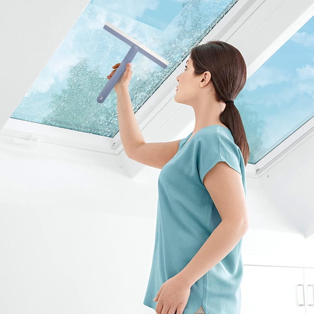 2 piezas de silicona para ducha, escurridores de ba?o para ducha, ba?o, espejo, limpieza de azulejos de vidrio (blanco y azul) LingWen 8390605790355
