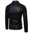 thumbnail image 6 of Maoxin Men Leather Jacket Men's Winter Long Sleeved Leather Motorcycle Jacket Zipper Coat Long Sleeve Hoodless Faux Leather Outwear Jackets for men Black 4XL, 6 of 8