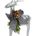 thumbnail image 4 of Northlight Reindeer with Pine and Gingham Bowtie Christmas Ornament- 6.25" - Silver and Black, 4 of 6