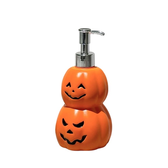 Halloween Stacked Pumpkin Soap Dispenser, Travel Size Shower Container, Refillable Lotion Bottle for Bathroom Sink