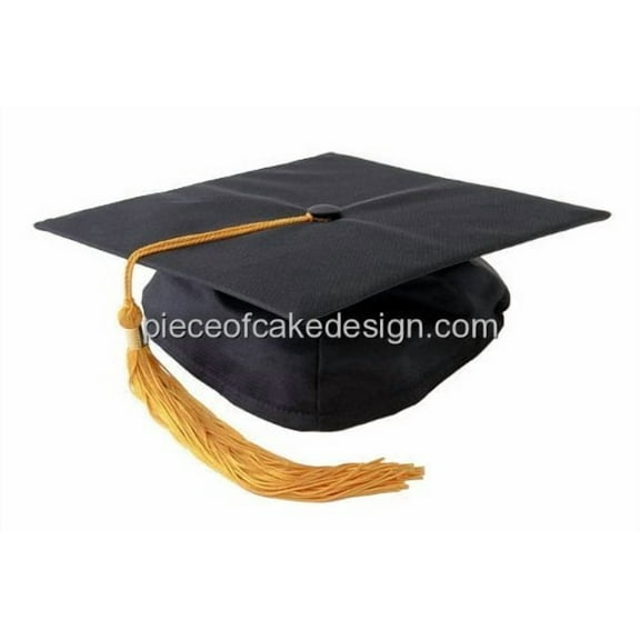 1/4 Sheet ~ Graduation Cap With Gold Tassel ~ Edible Cake/Cupcake Topper!!!