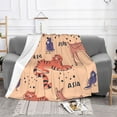 thumbnail image 2 of XMXT Throw Blanket, Tiger Deer Illustration Machine Washable Blankets for Sofa, 50 x 40 inches, 2 of 9