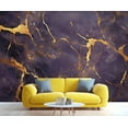 thumbnail image 3 of Modern Purple Gold Marble Wallpaper, Abstract Golden Cracks Wall Mural Poster Removable Mural Large 3D Wallpaper Home Decor For Bedroom Living Room 197"W x 118"H (Not Peel and Stick), 3 of 6