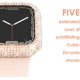 thumbnail image 3 of Funda compatible con Apple Watch Sailing brillante con 400 diamantes de cristal oro rosa, 3 of 5