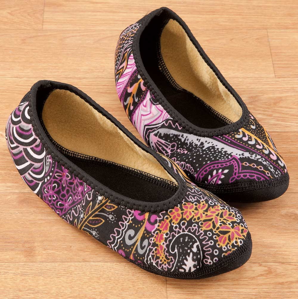 Black Flowers Yoga Socks NuFoot Ballet Flats Womens Shoes ...