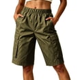thumbnail image 3 of Tqcoqu Women's Lightweight Hiking Cargo Shorts,Quick Dry Athletic Shorts for Camping Travel Golf with Pockets,Army Green Women's S-XXXL, 3 of 7