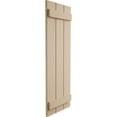 thumbnail image 4 of Ekena Millwork 16 1/2"W x 52"H Rustic Three Board Joined Board-n-Batten Rough Sawn Faux Wood Shutters (Per Pair), Primed Tan, 4 of 11