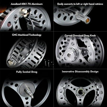 Fly Reel 3/4 5/6 7/8 Reel Alloy Reel With Body Reel With Alloy Body Reel Metal 5/6 7/8 Reel Mewmewcat Hined 3/4 Siuke