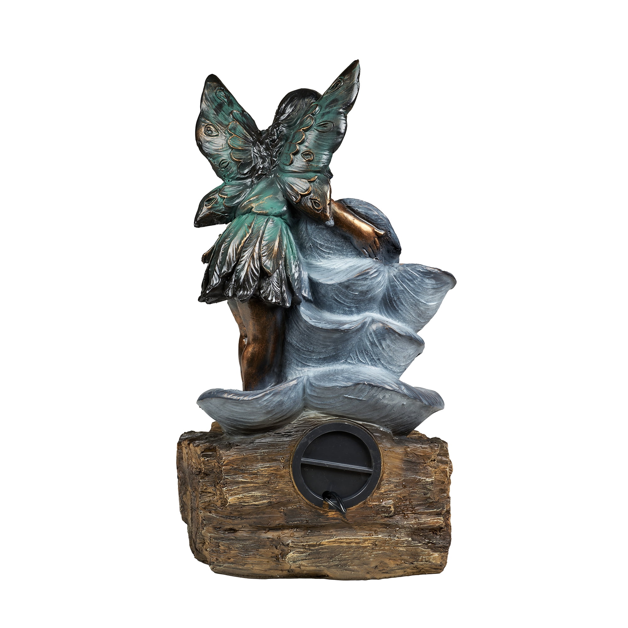 Fairy On The Rock Fountain with 2 White LEDS