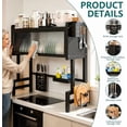 thumbnail image 6 of Over The Sink Dish Drying Rack, 3-Tier Carbon Steel Kitchen Storage Cabinet with Cover, Heavy-Duty Large Capacity Dish Drain Shelf for Kitchen Sink Organization, 6 of 8
