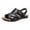 Black, variant on Puntoco Men Sandals Clearance,Men'S Breathable Leather Beach Sandals Shoes Slides Outdoor Slippers Brown