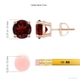 thumbnail image 2 of Angara Boucles d'Oreilles Grenat Naturel - Ensemble Panier Rond 4.4 ct Clous Grenat en Or Rose 14K pour Femmes, 2 of 9