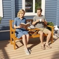 thumbnail image 2 of Outsunny Outdoor Bench with Liftable Middle Table, 60" Wood Garden Bench, 2 of 10