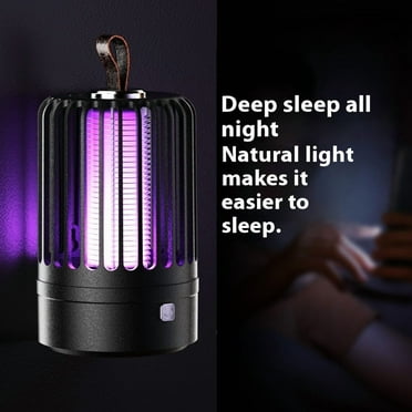Bug zapper Rechargeable Indoor - Portable Electric Mosquitoes and Flying Insect Trap Light | High Powered Wireless Killer Lamp | Must Haves for Kitchen, Camping, Room, Home（black）