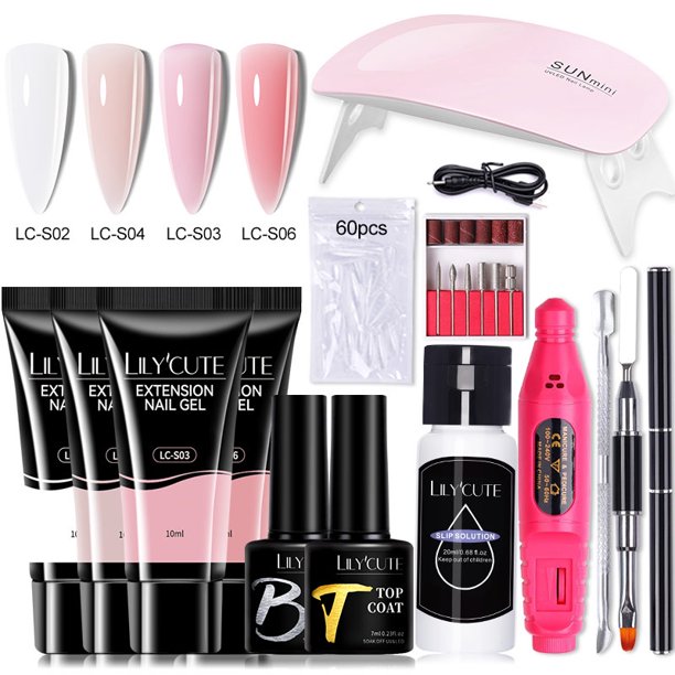 LILYCUTE 10ML Extensión De Uñas Gel Set De Manicura Con Lámpara UV De 6W Dedo Extender Molde Arte Kit De Herramientas De Rápida Gao Jinjia unisex