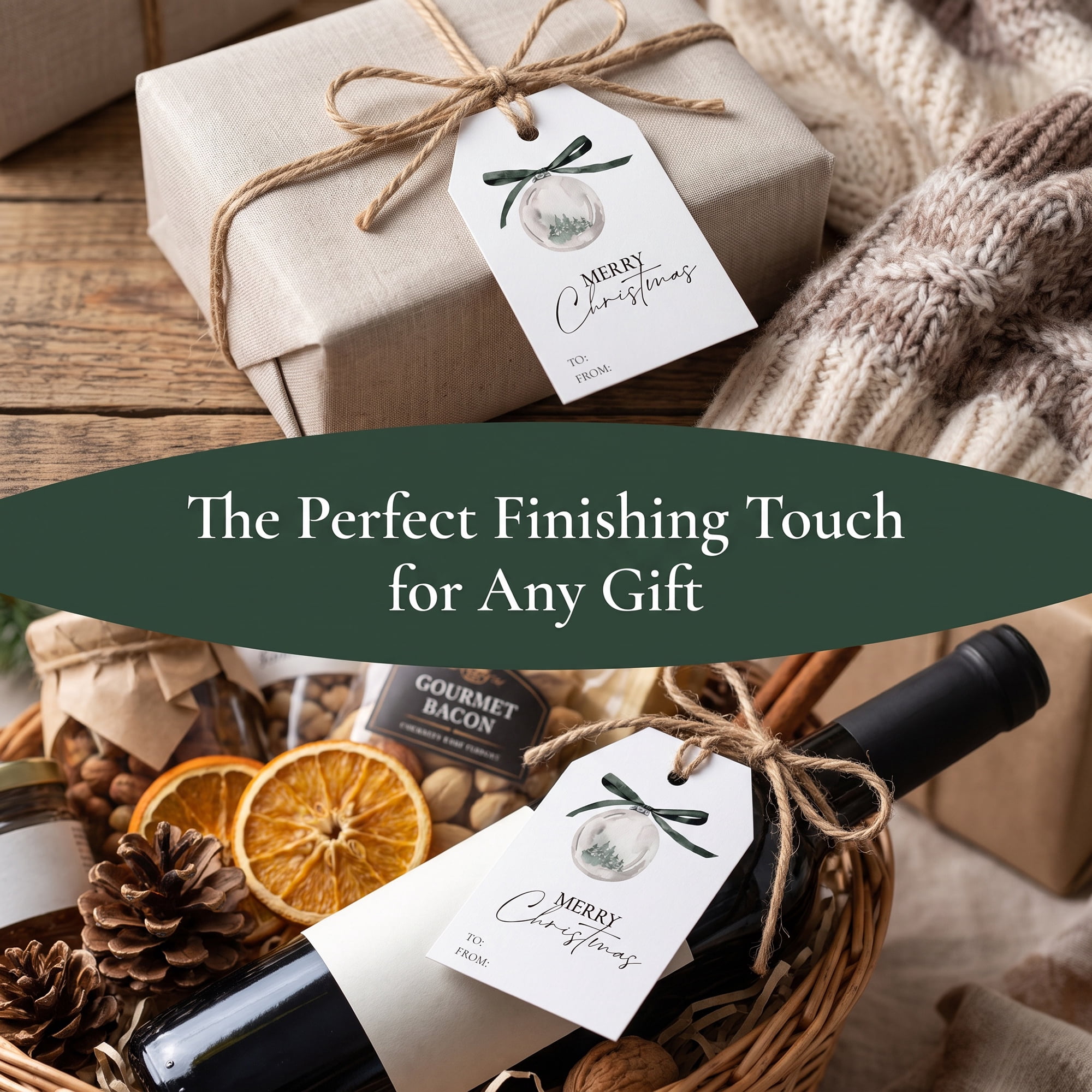 Unique Bargains 100Pcs Thick Gift Wrapping Tags with Twine Spherical Pattern 2" x 3.1"